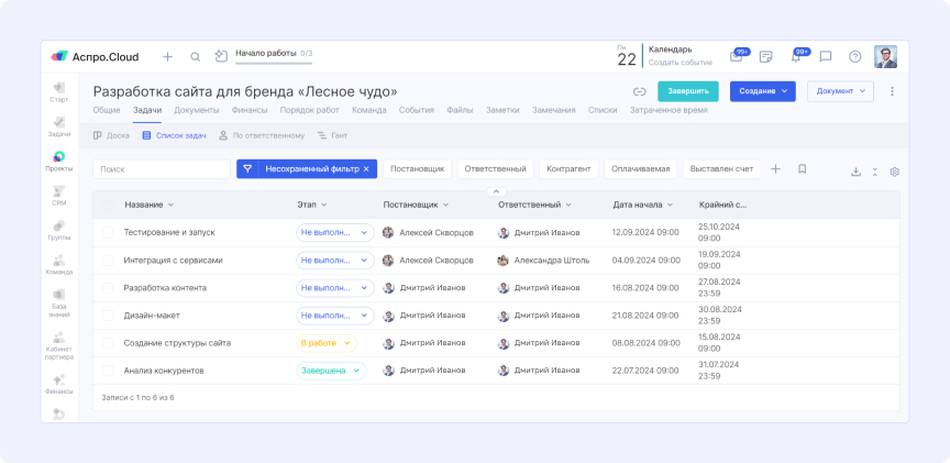 Контроль задач